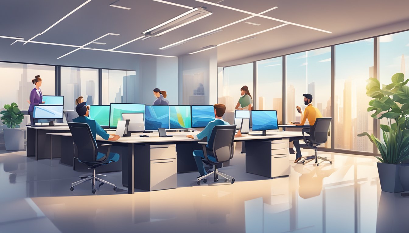 Diese detaillierte Darstellung eines typischen Arbeitstages im Leben eines White-Collar-Angestellten zeigt die Balance zwischen Technologieeinsatz und zwischenmenschlicher Kommunikation. Erfahren Sie, wie Bürojobs die Wirtschaft prägen.