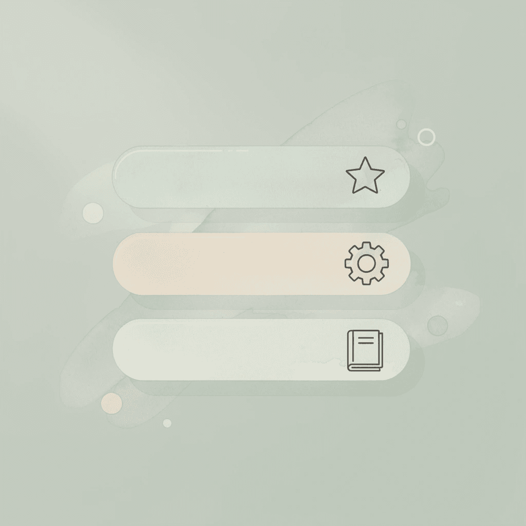  Three stacked icon layers representing the data import stack from raw JSON to formula logic