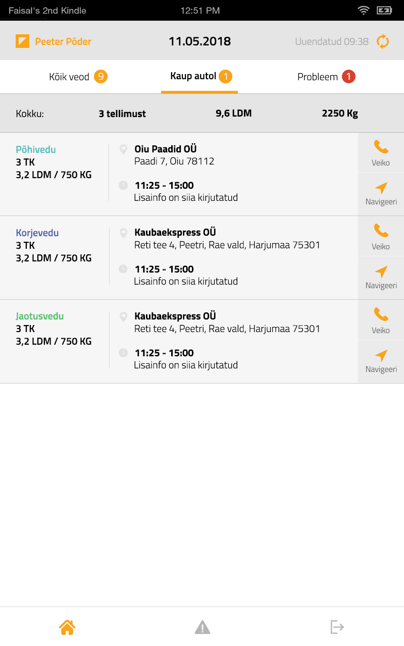 Digital POD äpp: autol olev kaup