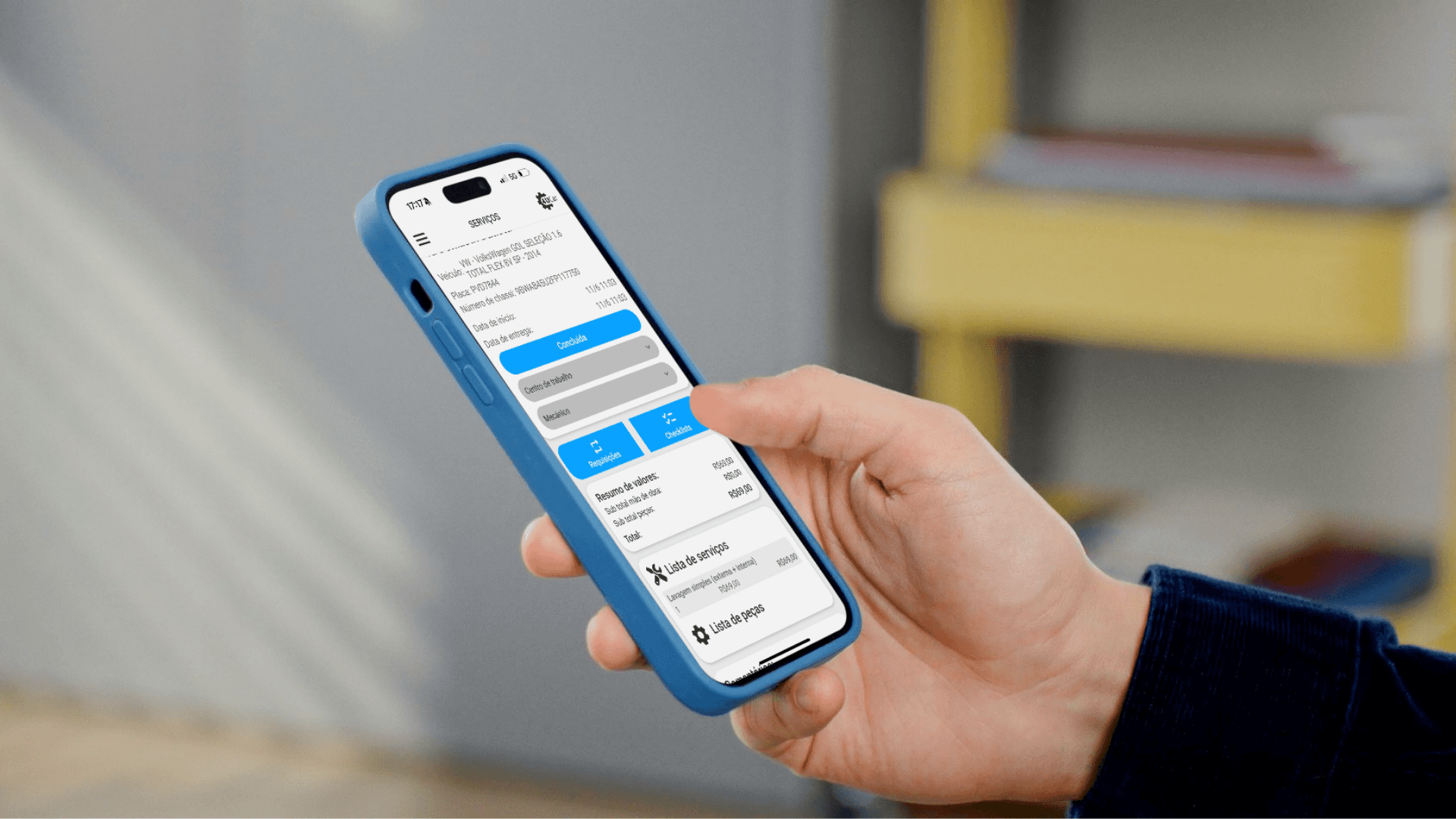 A mockup of Freelio's mobile app