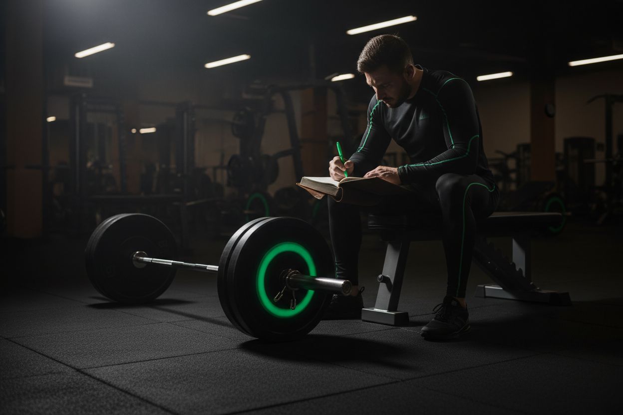 Lifter tracking load and volume progression in training journal