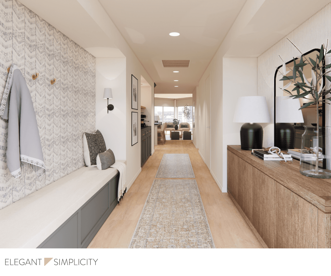 We're excited to share details from The Bellevue Tower: Entryway — one of our favorite large-scale renovation projects in Bellevue, Washington. This entryway was thoughtfully designed as a sophisticated and inviting welcome, setting the tone for the entire home. It's an uncluttered, elegant space where a blend of modern and timeless elements provides a graceful transition into a sanctuary of refined living.