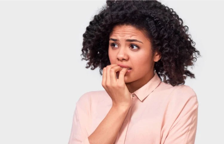 An anxious woman