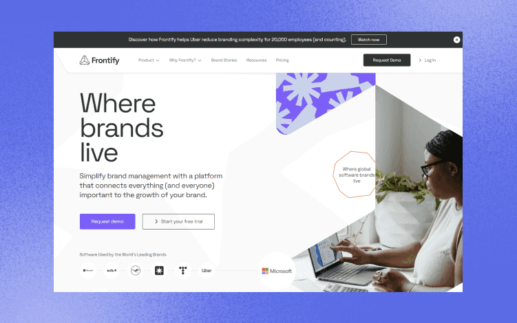 Frontify landing page