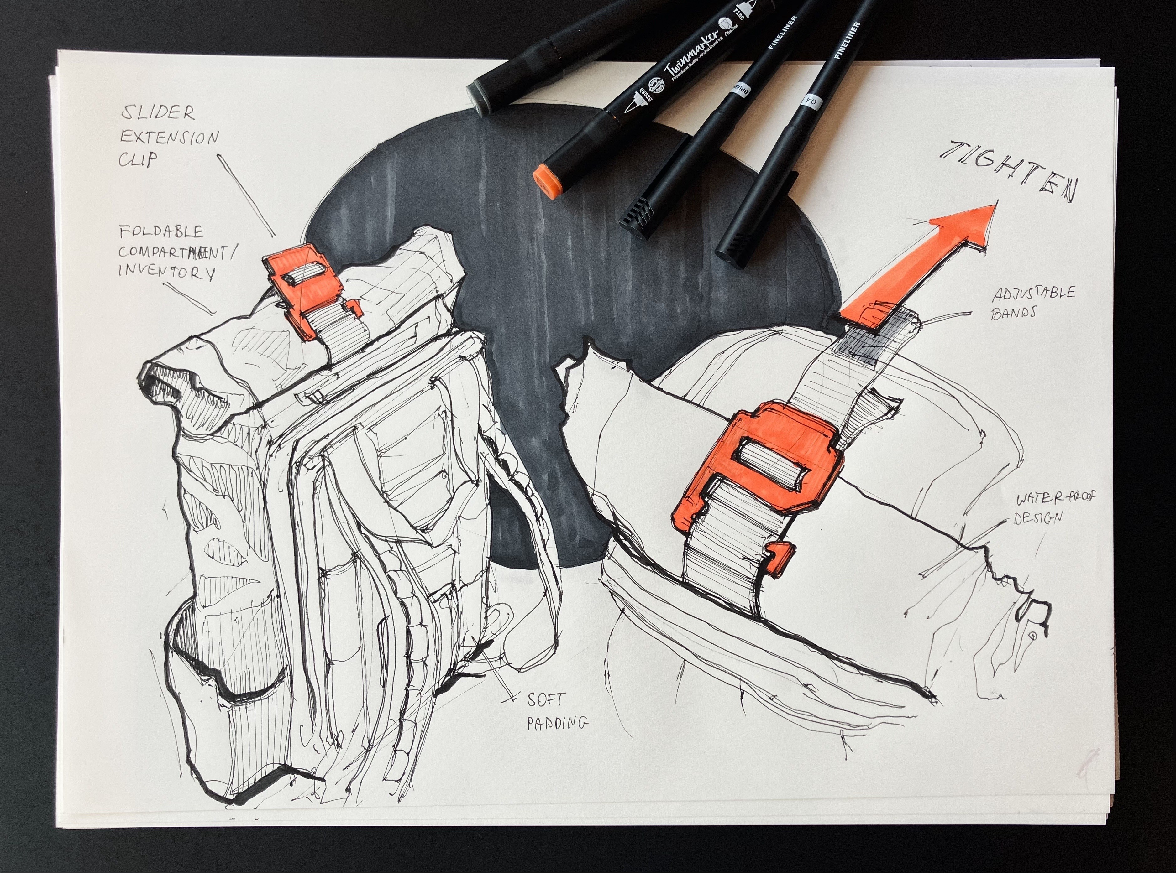 Wandard backpack marker sketch