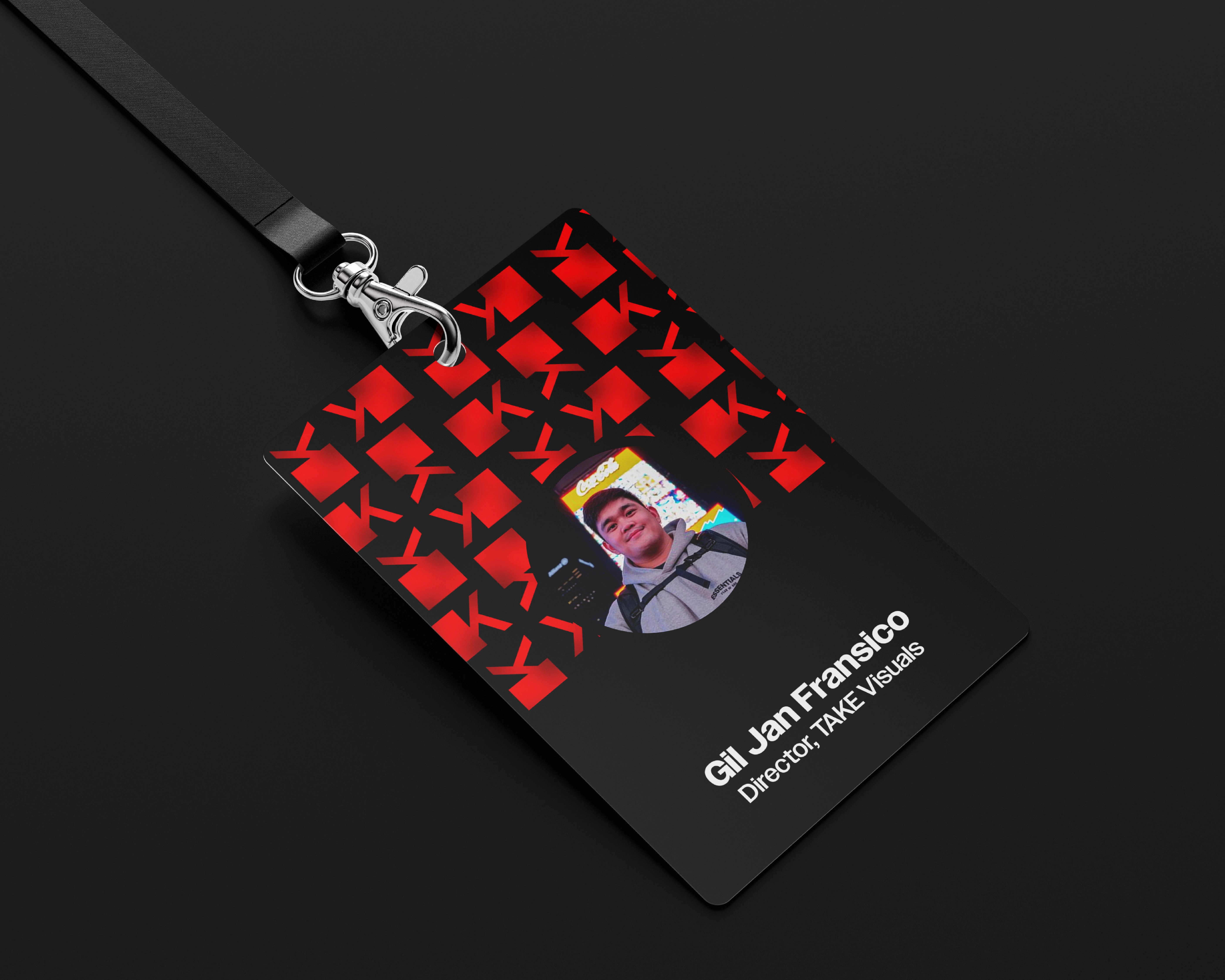 Event lanyard mockup for media production company