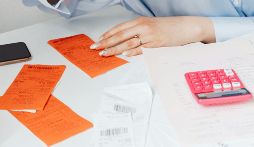 Person doing accounting tasks