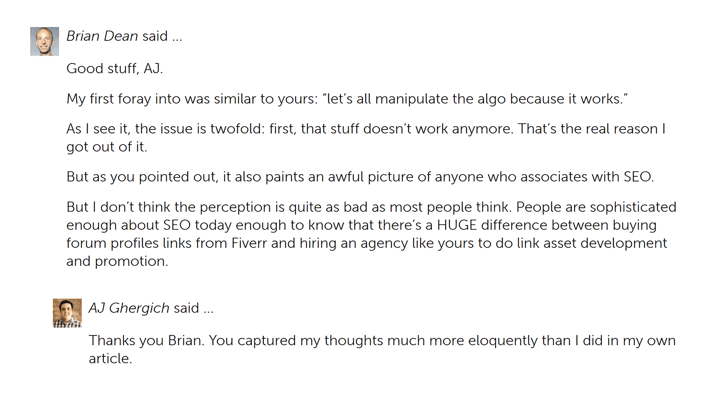 Blog comment