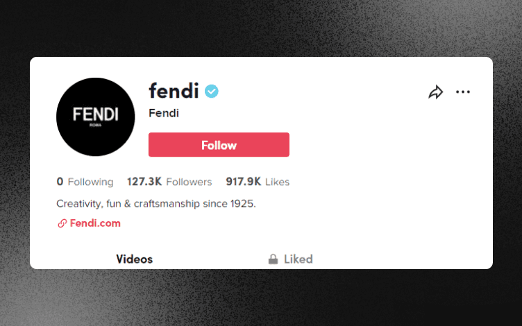 Fendi tiktok account