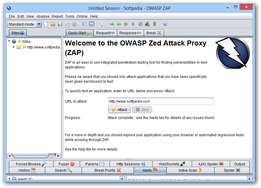 ZAP security testing tool