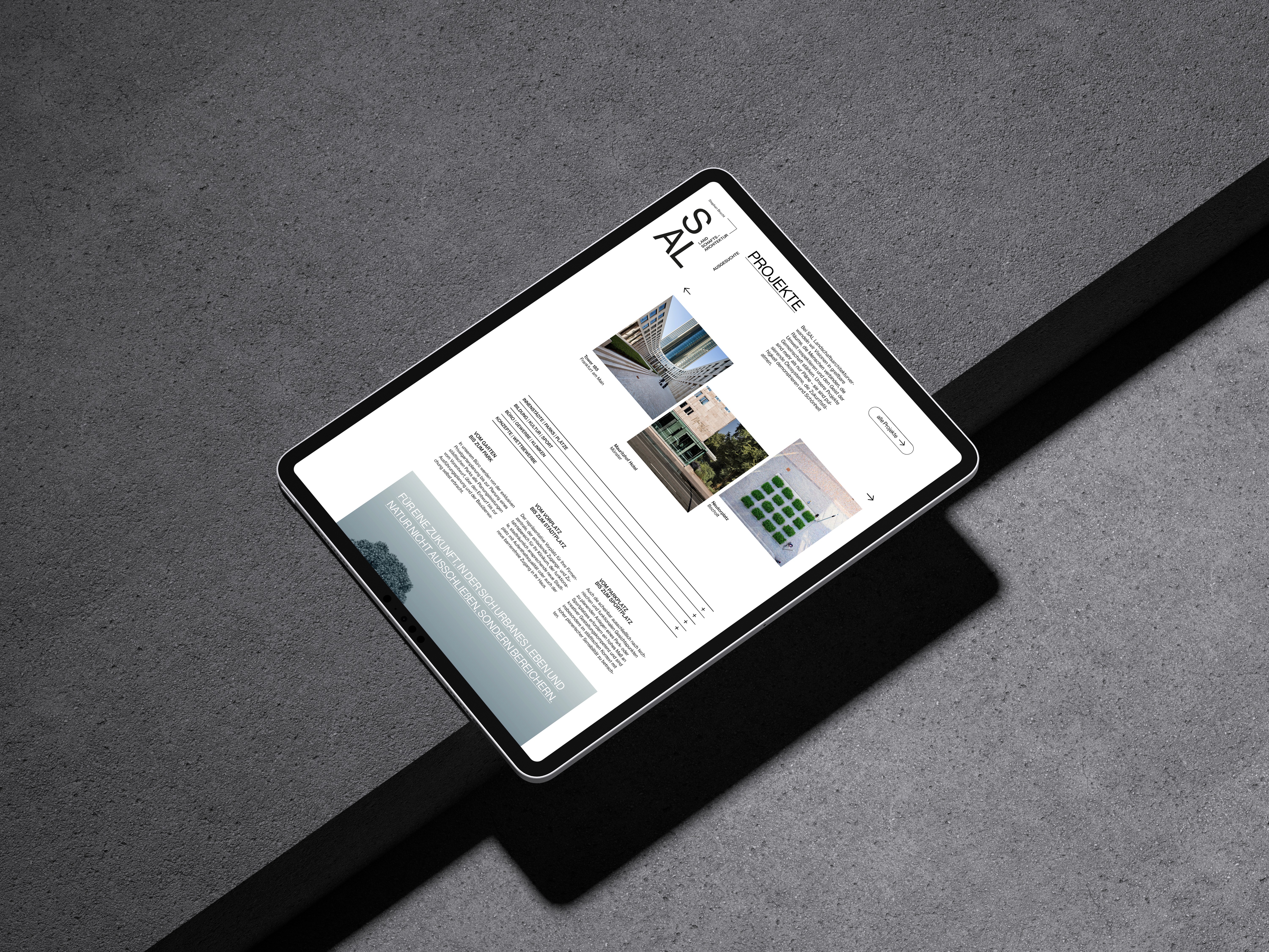 Corporate Design Website für SAL – Geschäftsausstattung mit Planungsbezug