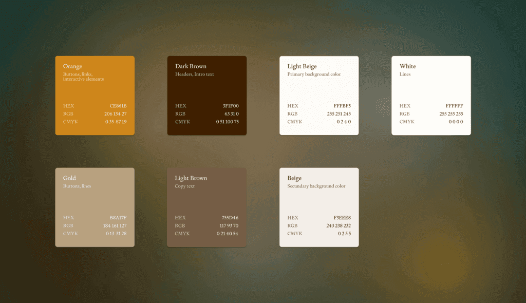 consistent and complementary colour palette