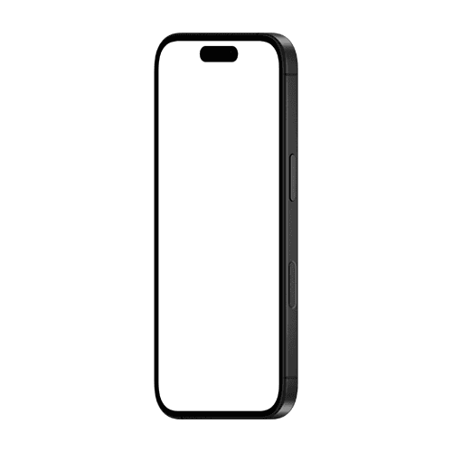 Black iPhone 16 mockup left view