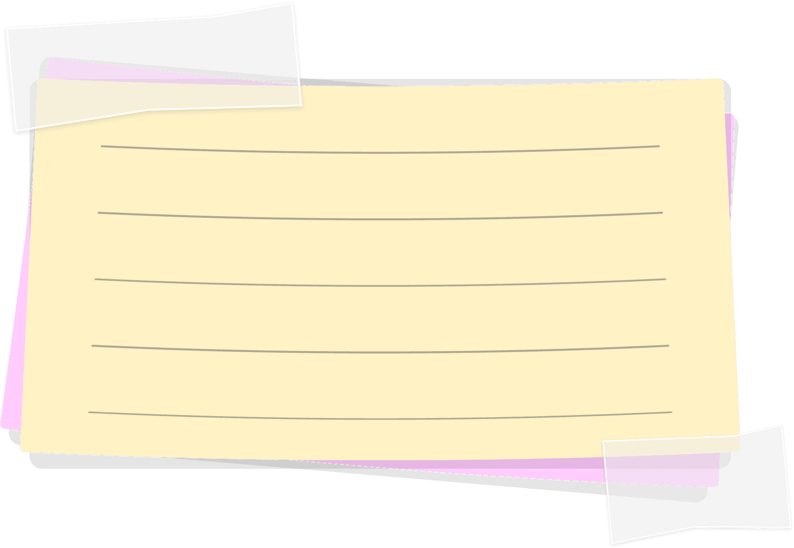 Lined Notepad Paper with Tape Illustration