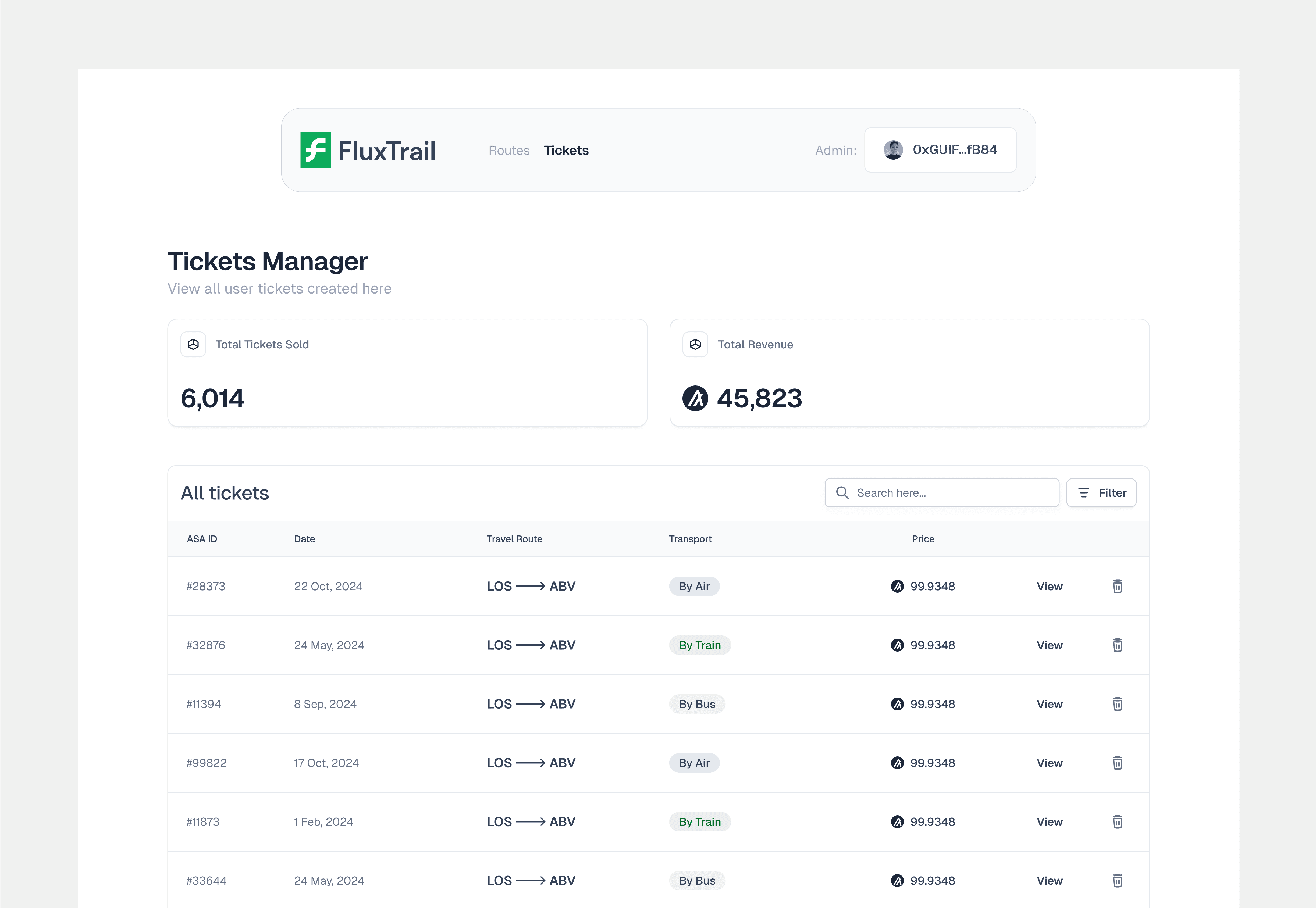A UI shot for FluxTrail
