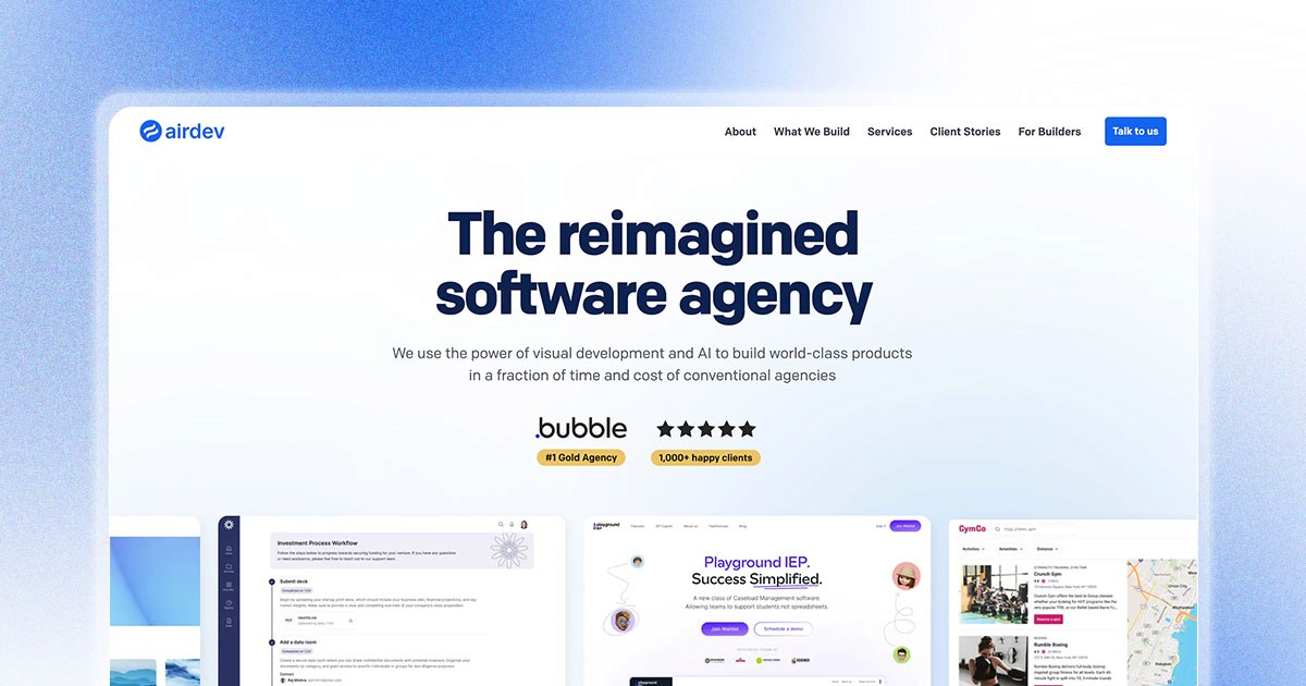 Airdev | The leading no-code and Bubble app development