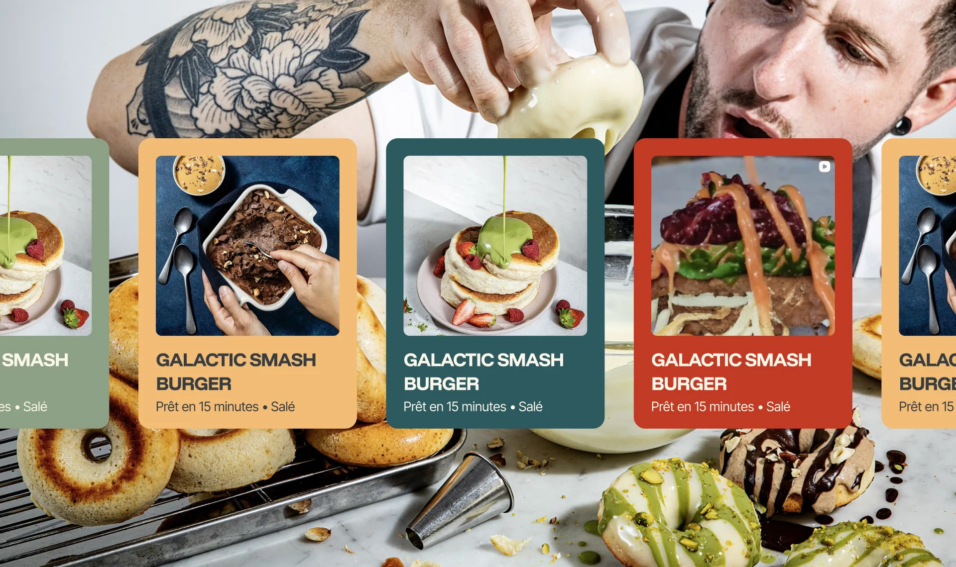 Cartes recettes de l'application mobile Swiss Fit Cook