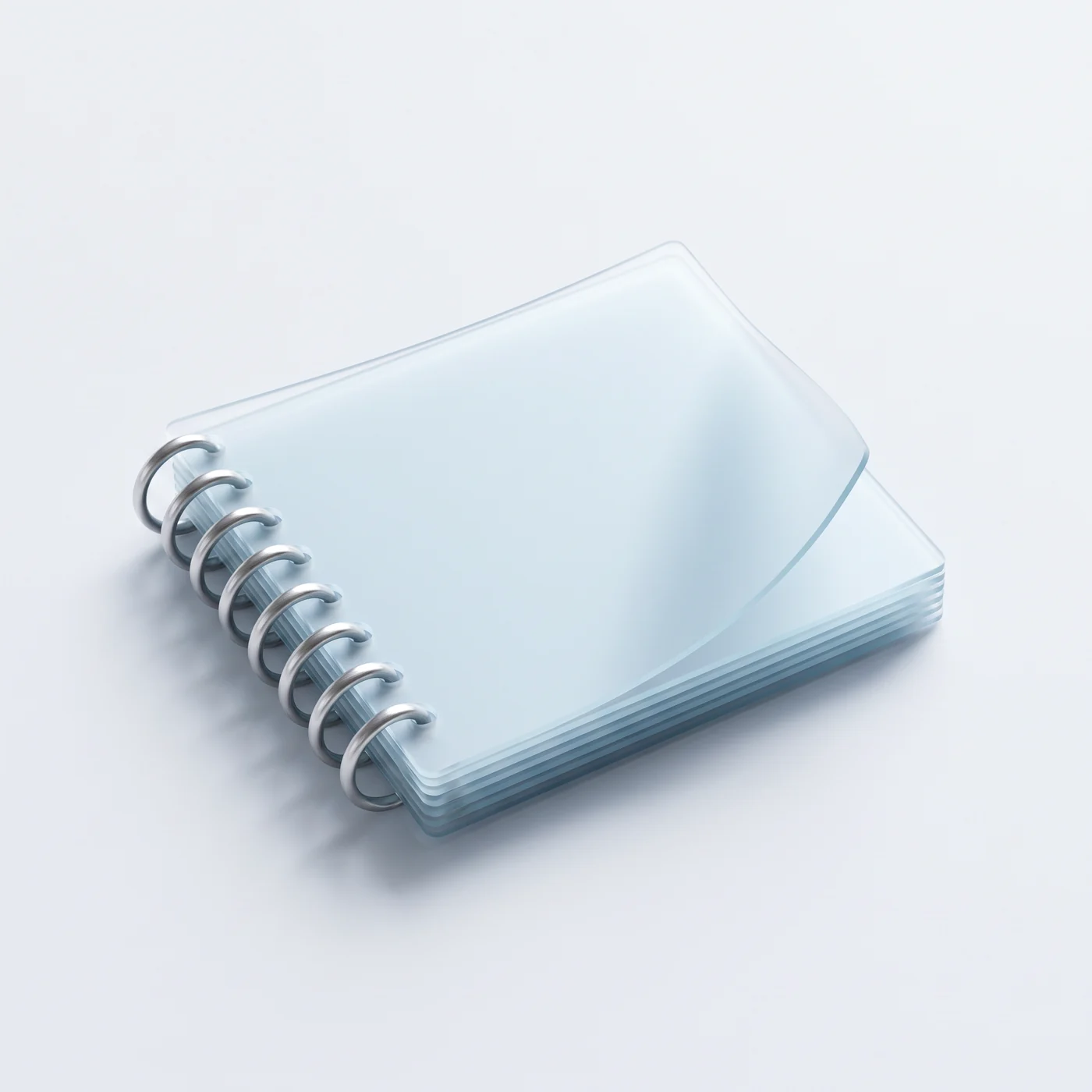 Spiral-bound notebook made of frosted glass sheets, representing payroll records
