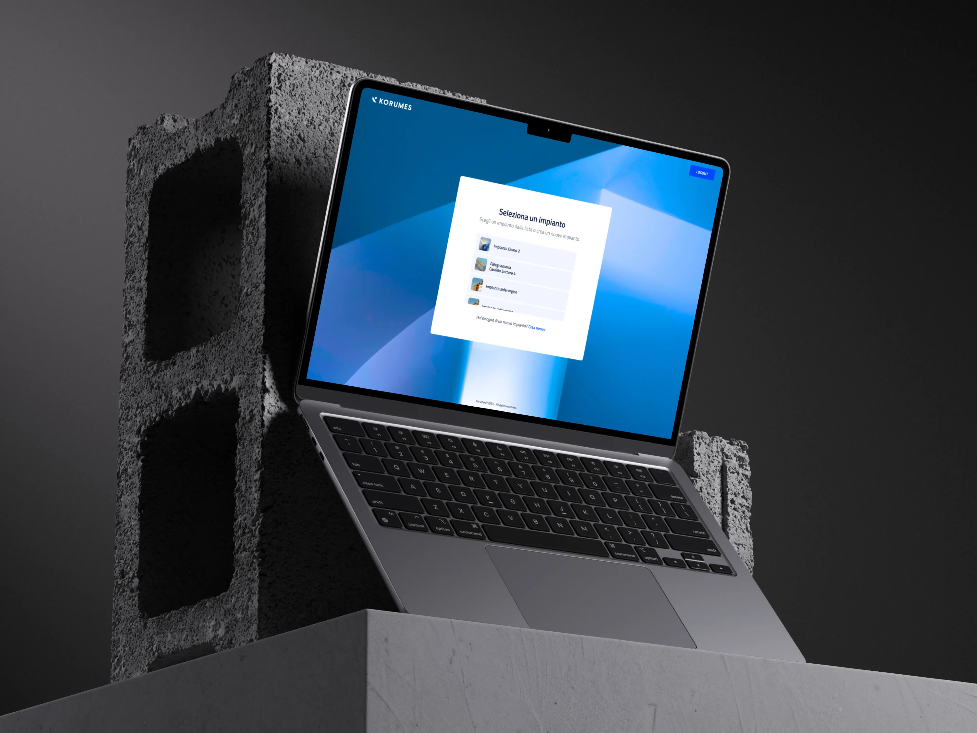 Laptop showing Bloomy UI