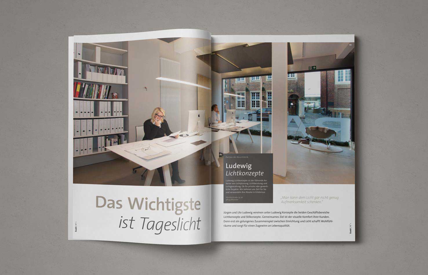 Doppelseite im Exakt Magazin – journalistische Inhalte modern aufbereitet
