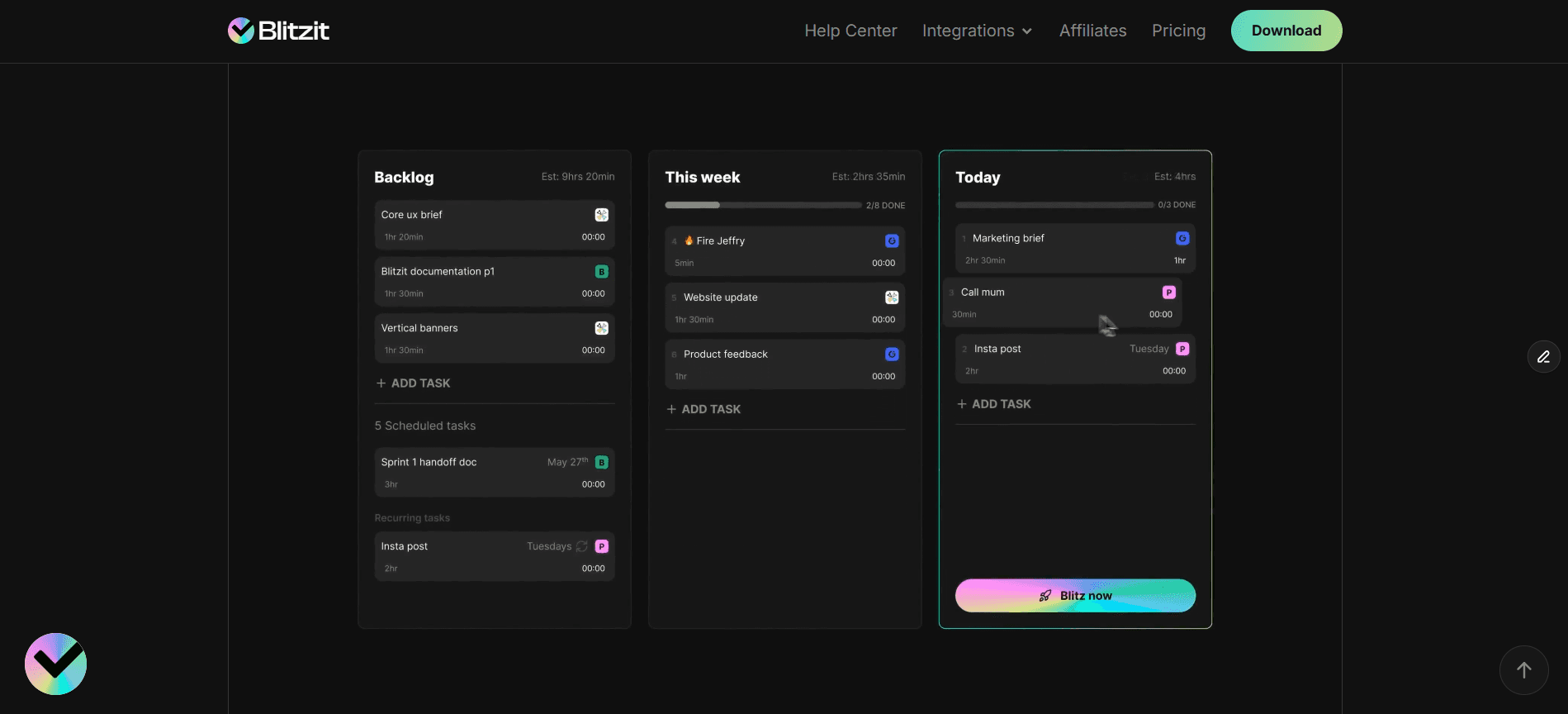 Blitzit column system