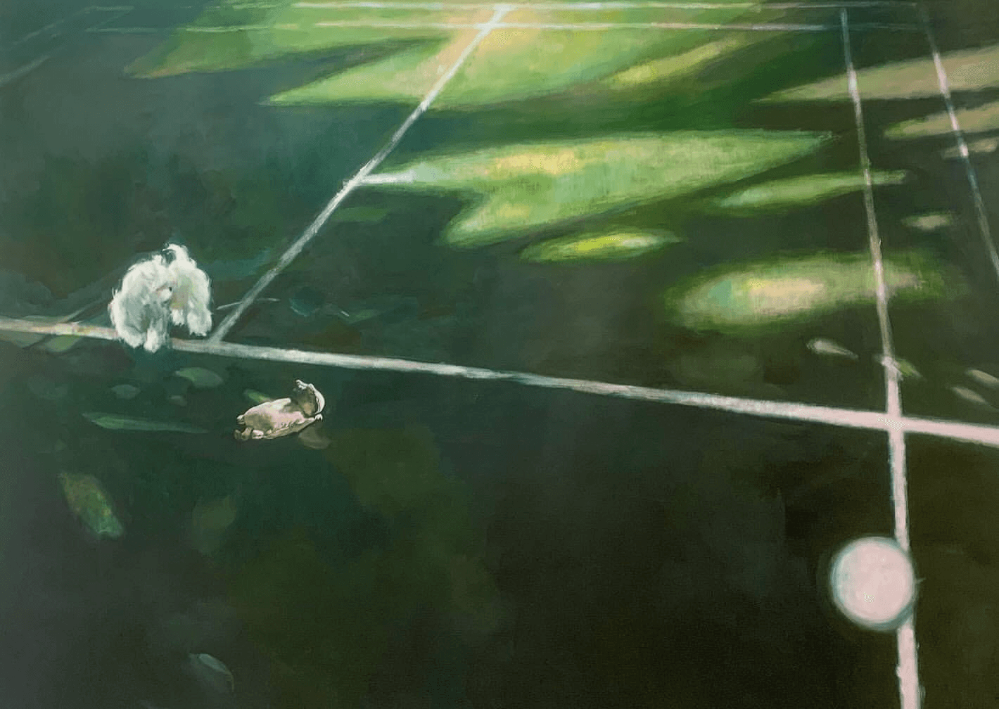 Minimal white control panel with orange knob