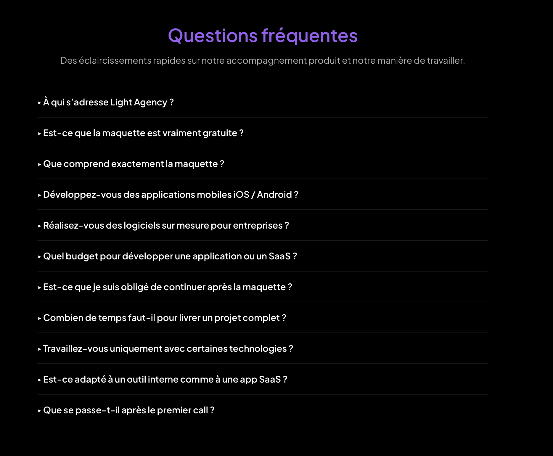 FAQ — Questions fréquentes