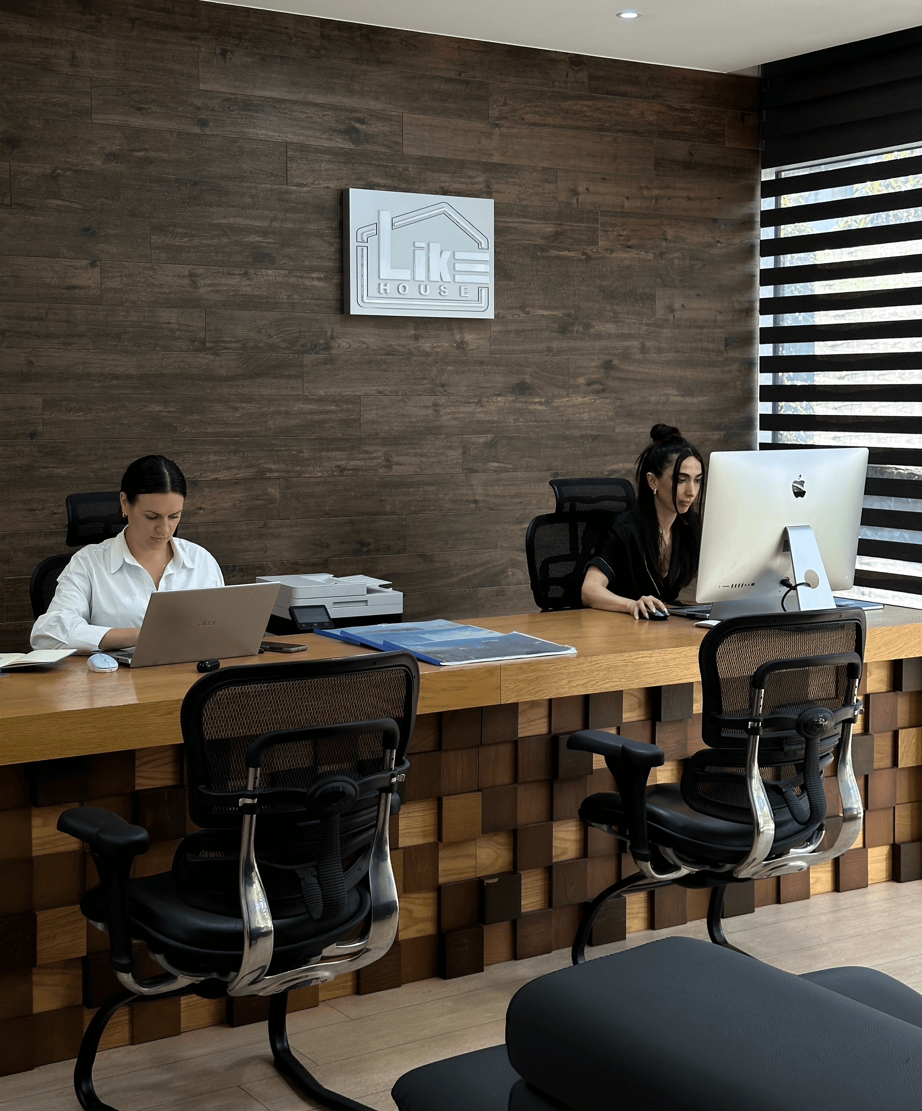 Girls working in the office