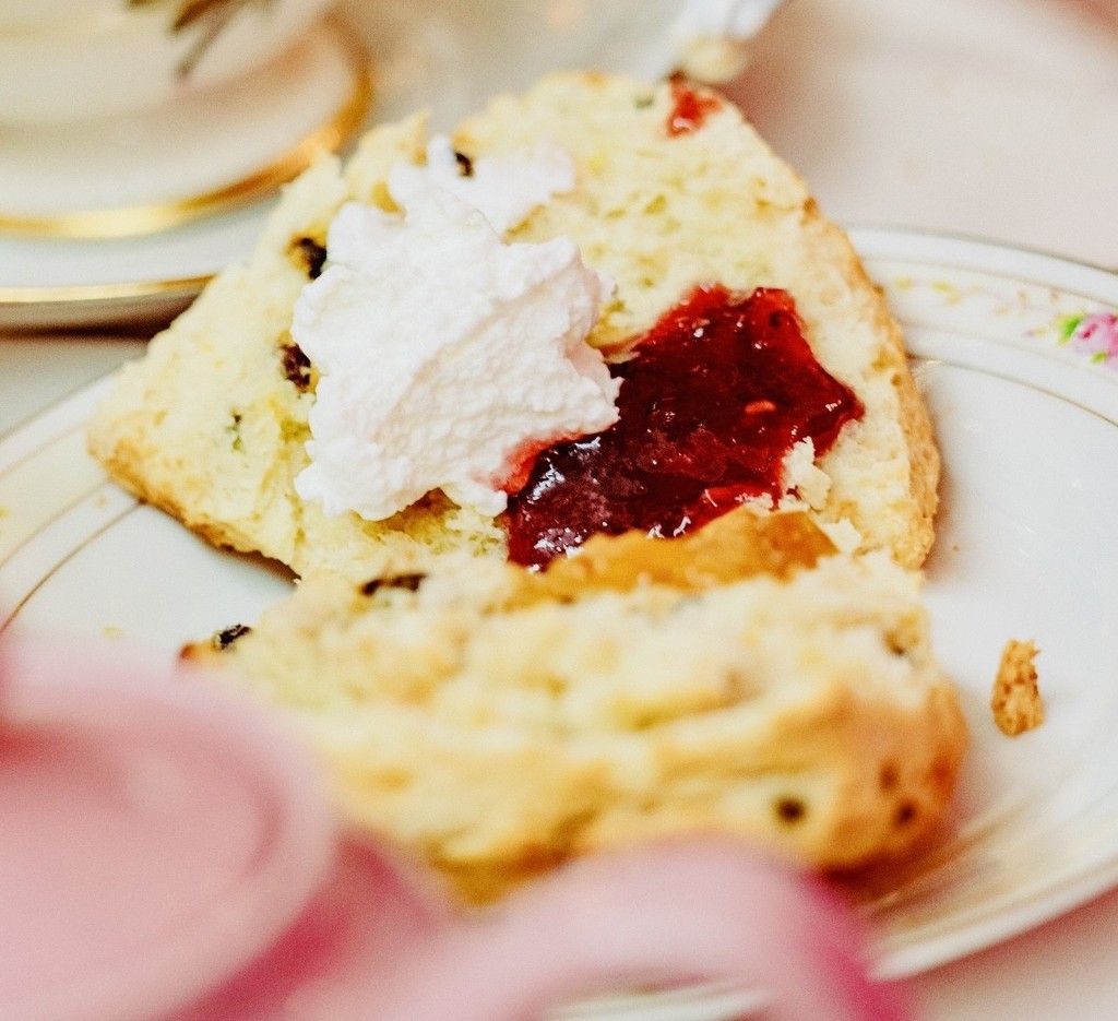 The best scones in puyallup with raspberry jam and devon-style cream