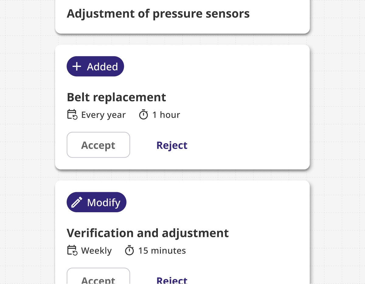 AI-powered maintenance insights from Binder to identify inefficiencies and optimize intervention planning.