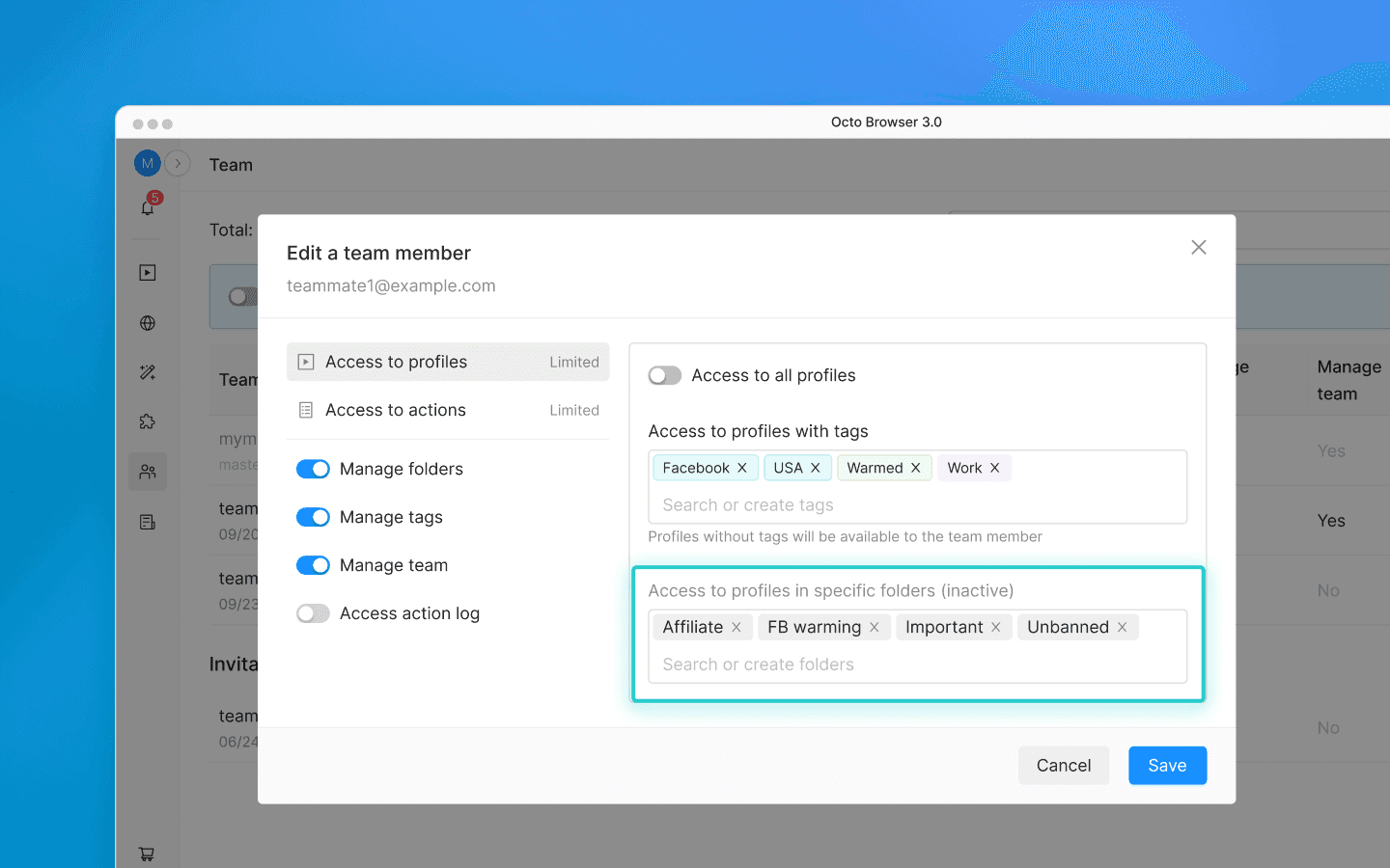 Create the desired folders and assign profiles to them.