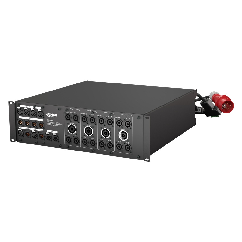 Audio splitter with multiple XLR and Speakon connectors