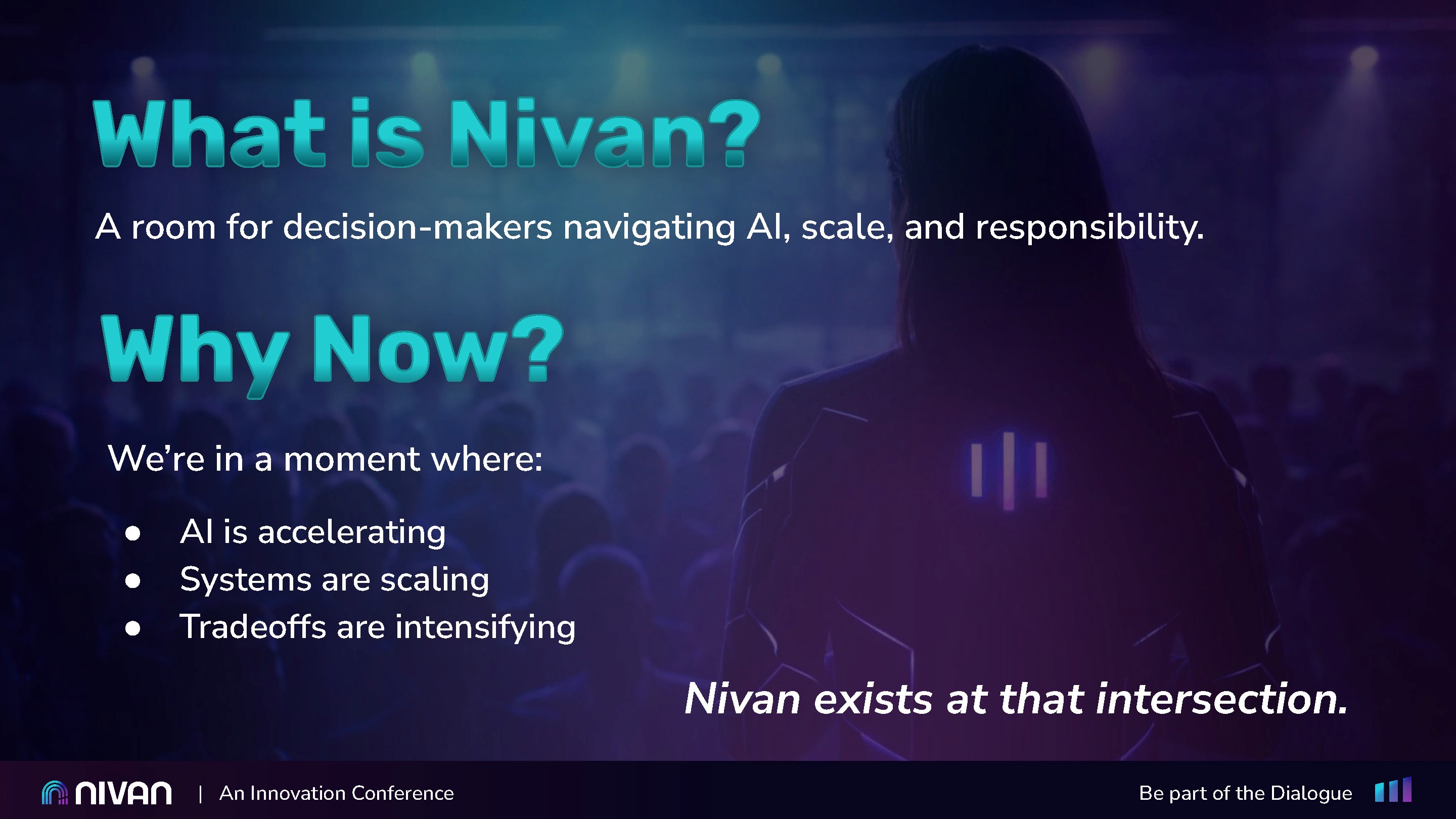 8 variations of nivan logos that includes stacked, horizontal, color, and reverse logos