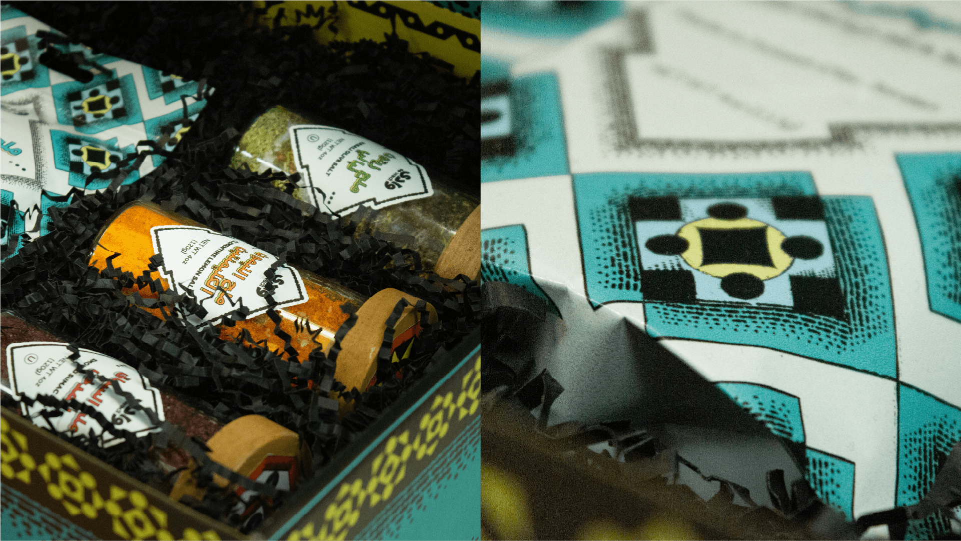this is a photo of more wadi salt packaging showcasing patterns & presentation