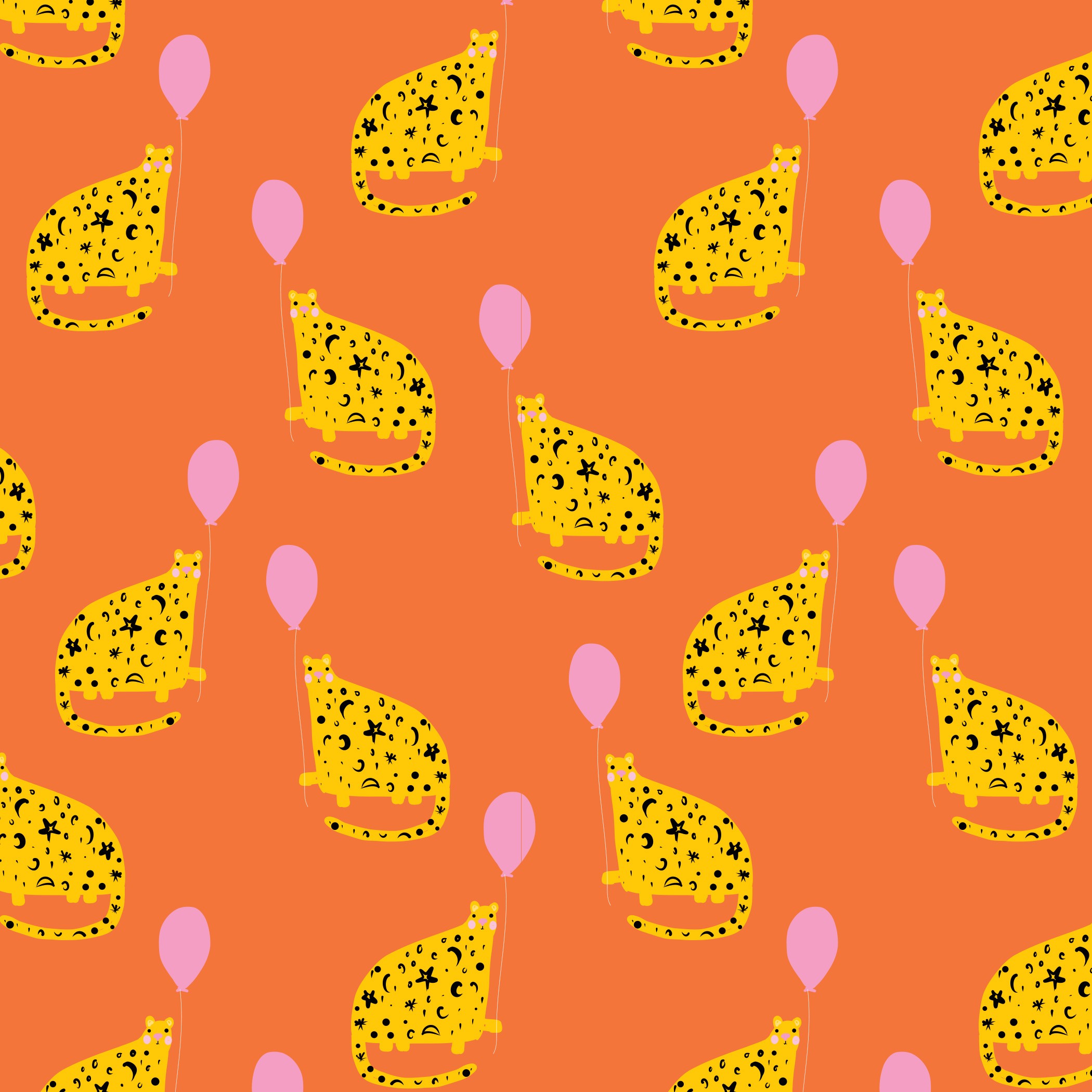 Orange cheetah balloons