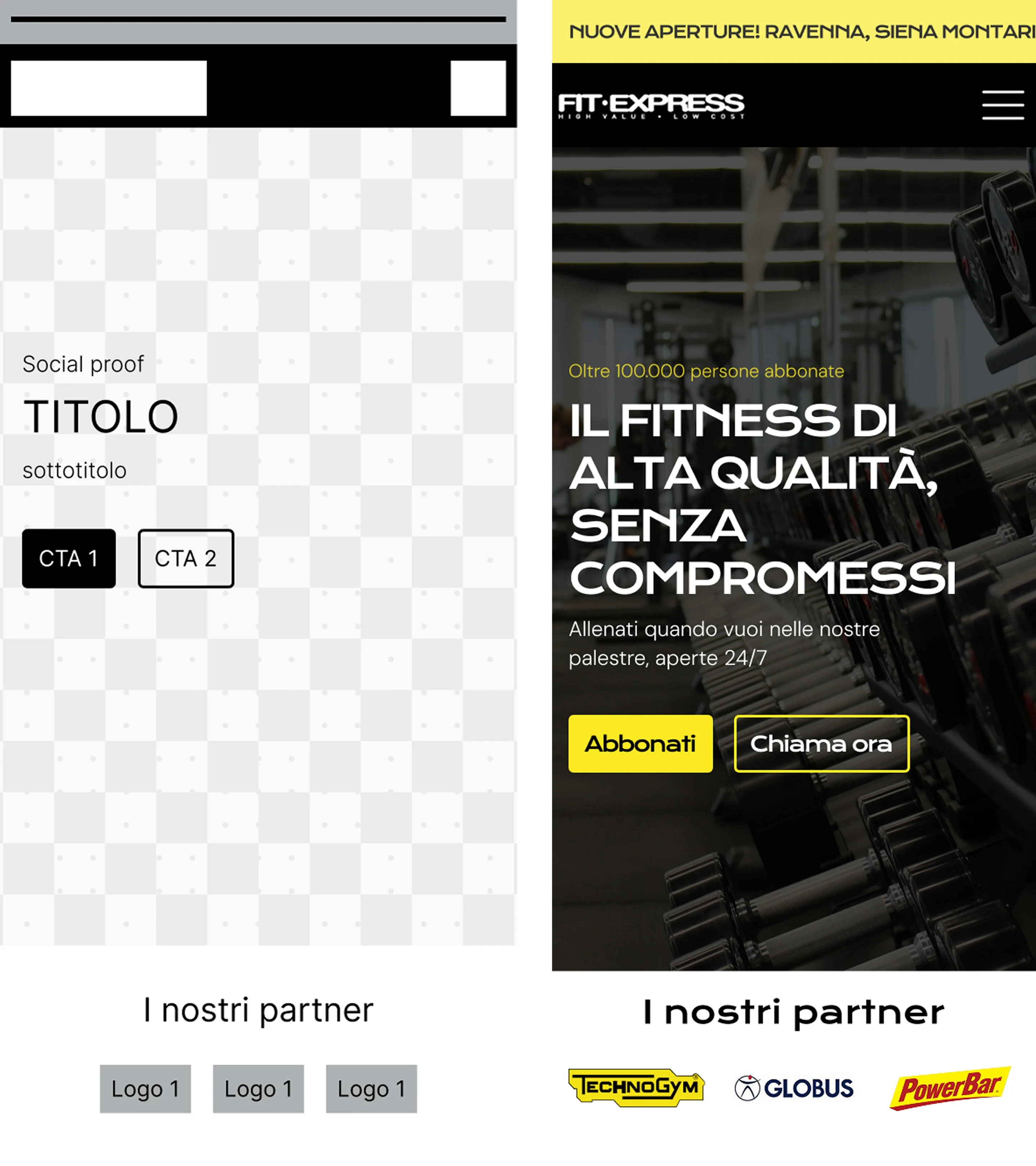 bozza e homepage finale