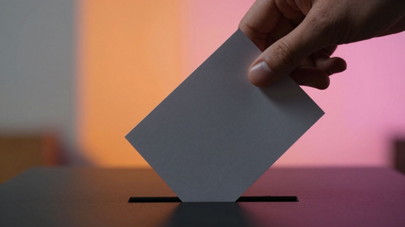 Hand casting a ballot on Election Day.