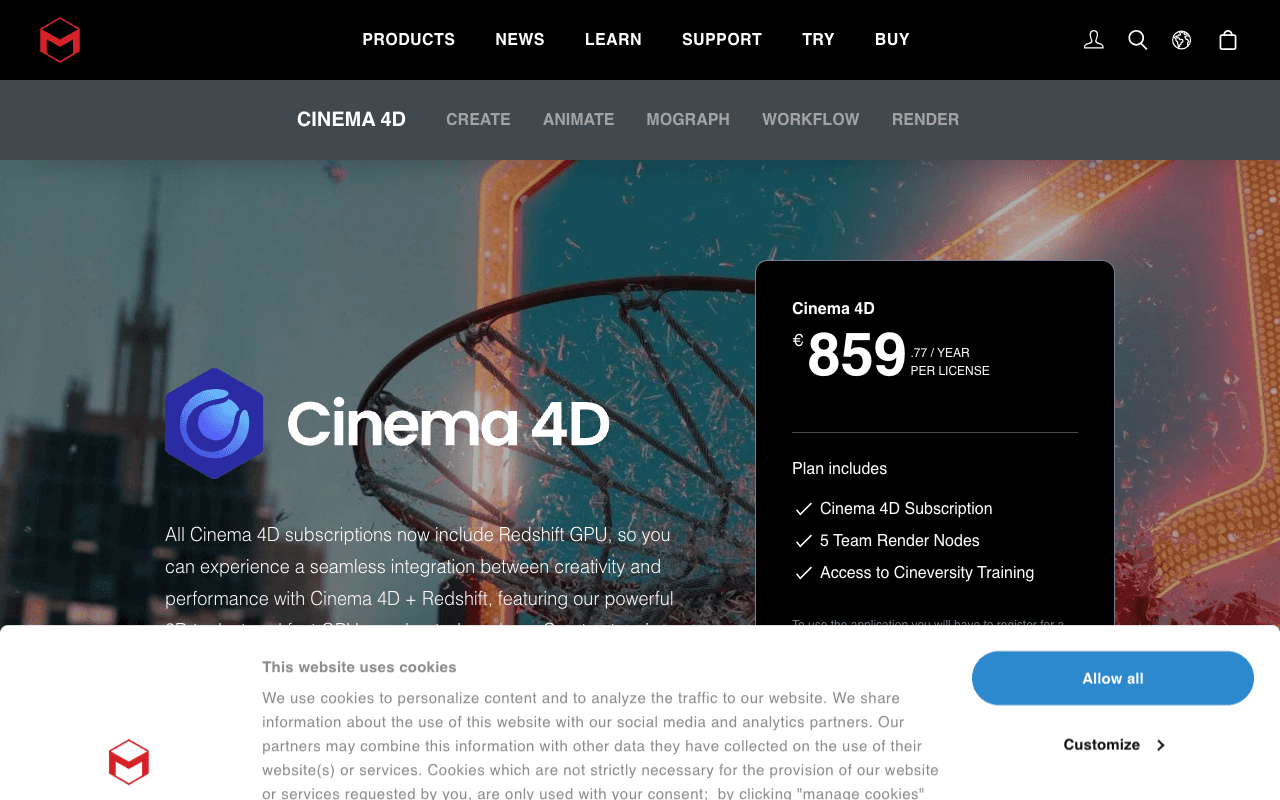 Cinema 4D екранна снимка