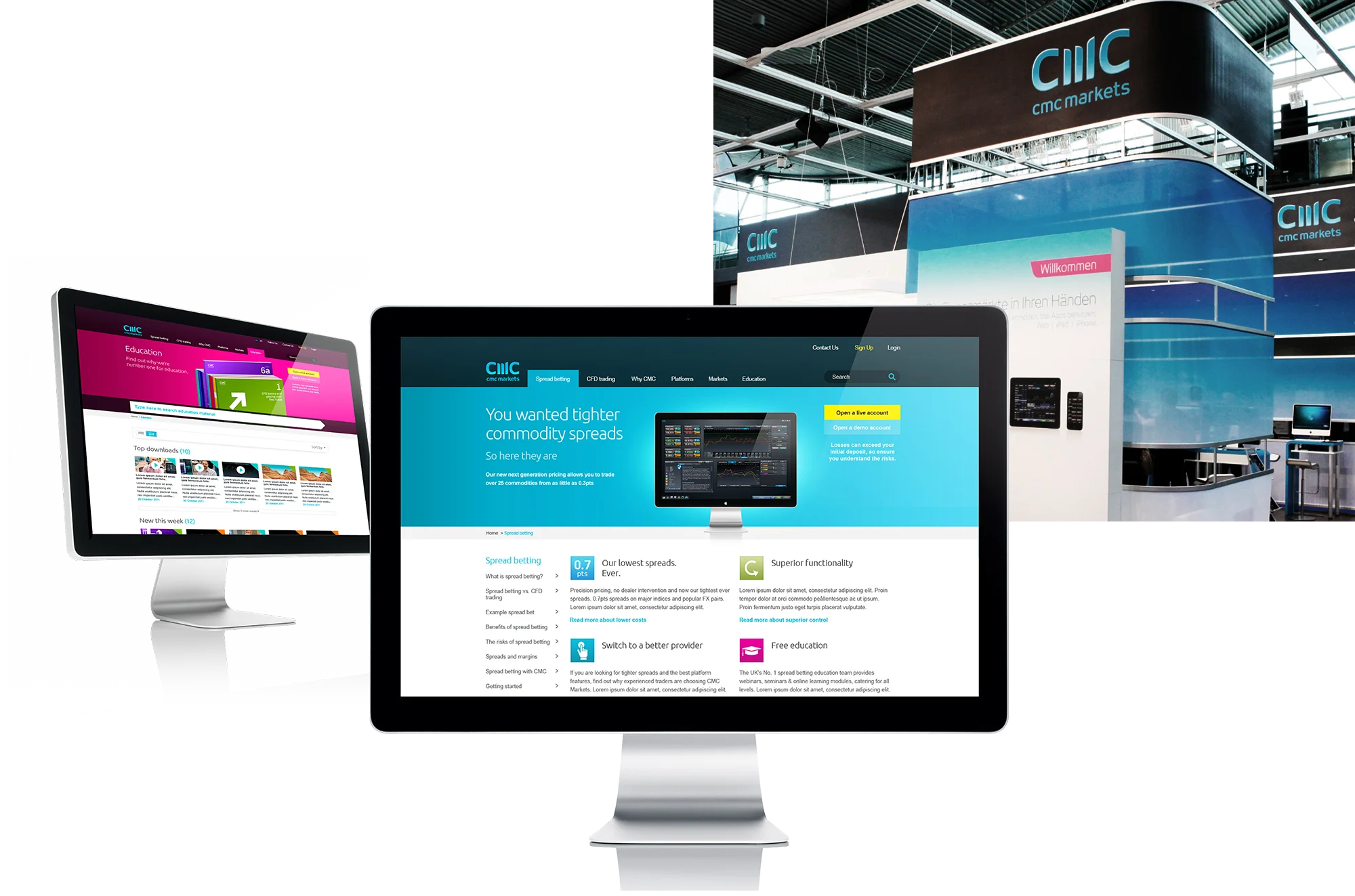 CMC Markets website and tradeshow