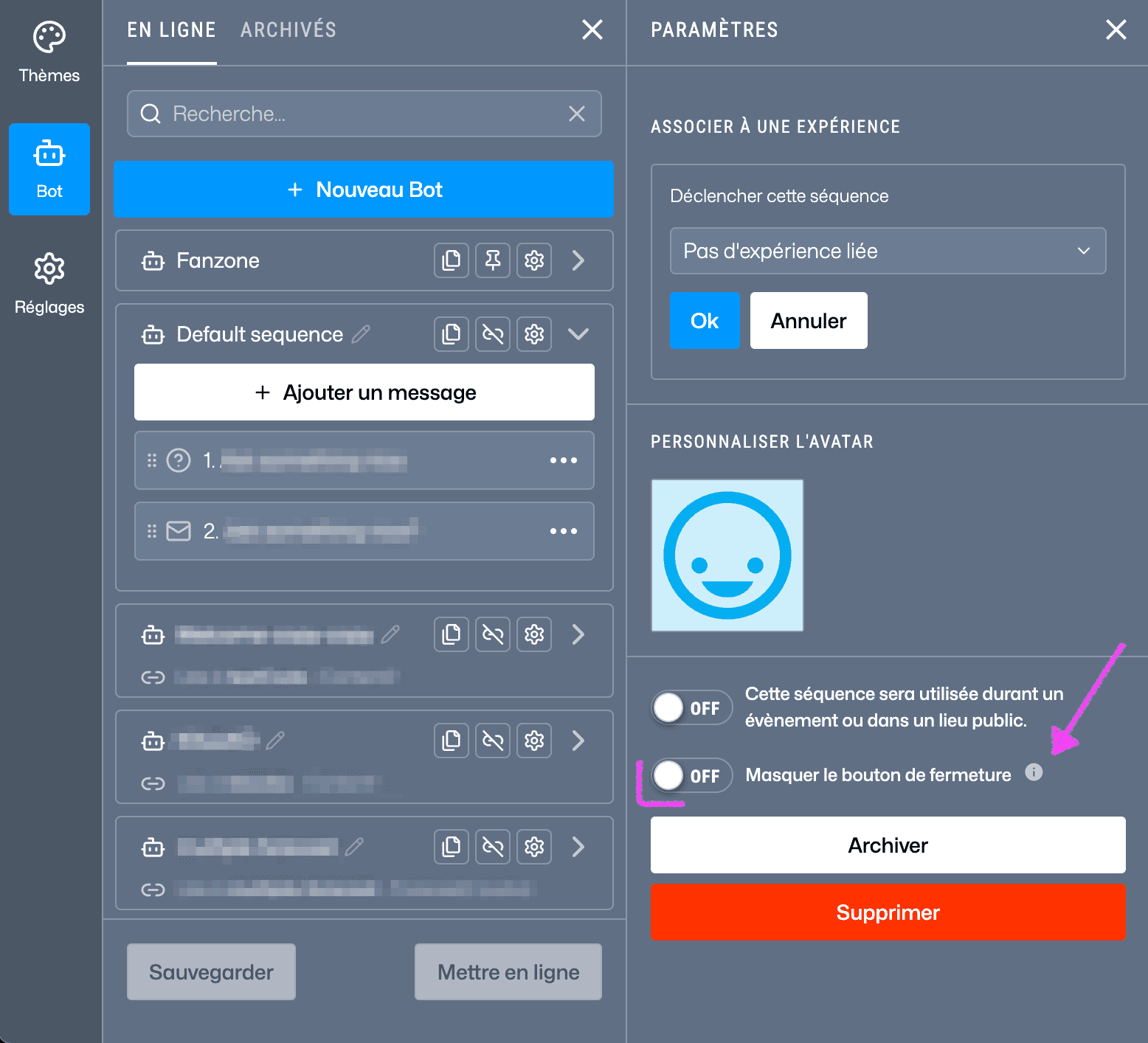 Fastory Bot closing option