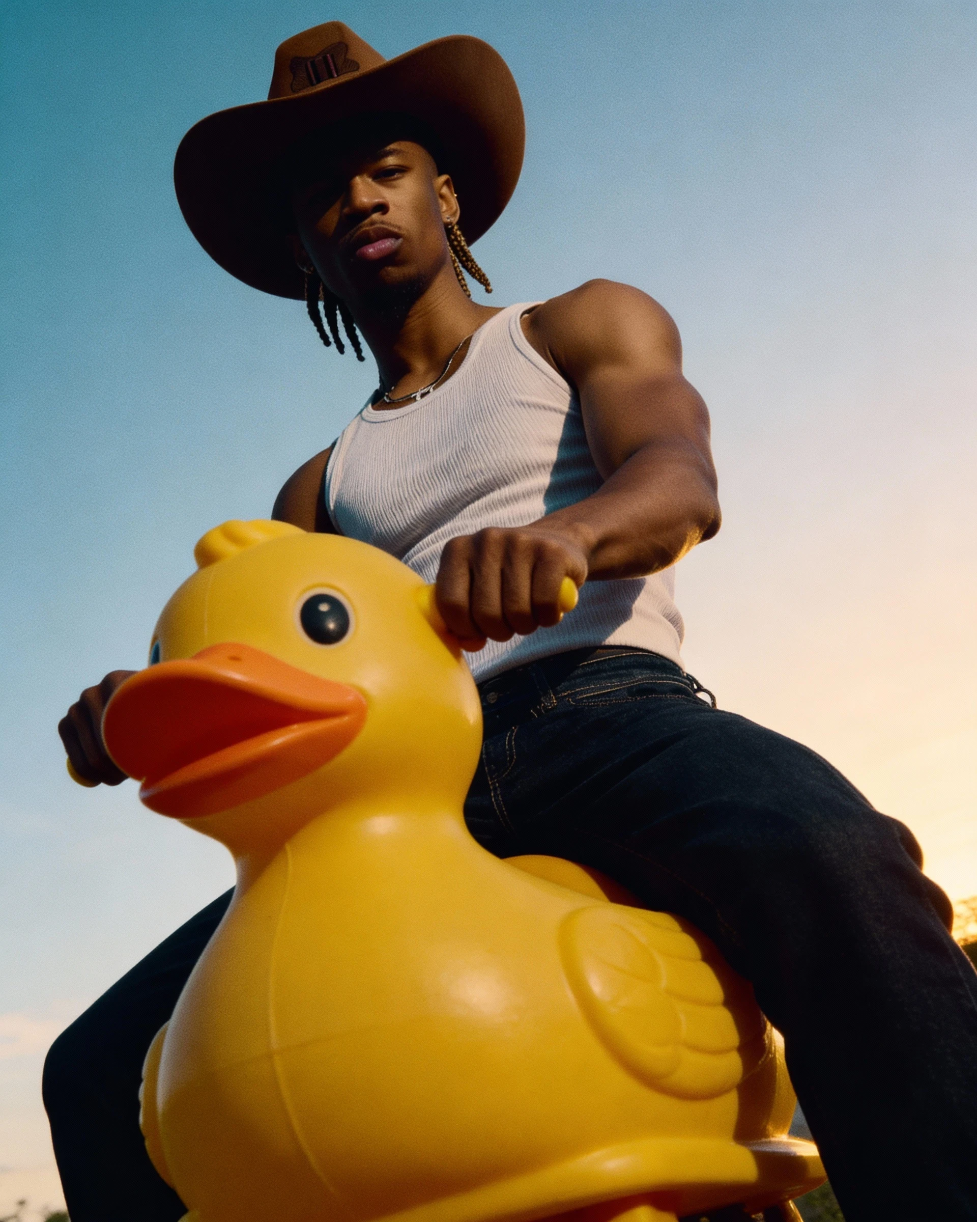 Cowboy on a yellow duck-Yagi studio-Creation ite web