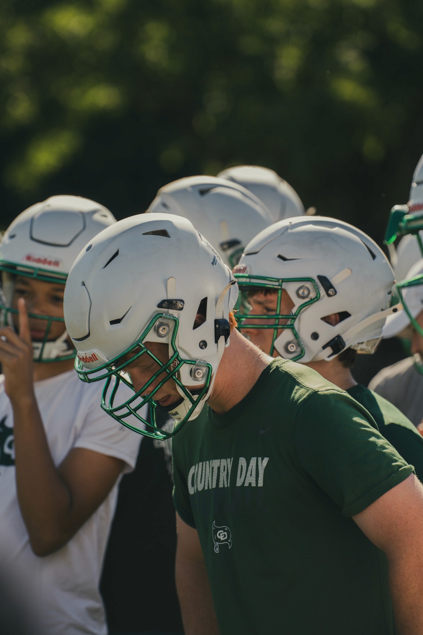 High school football team preparing for competition