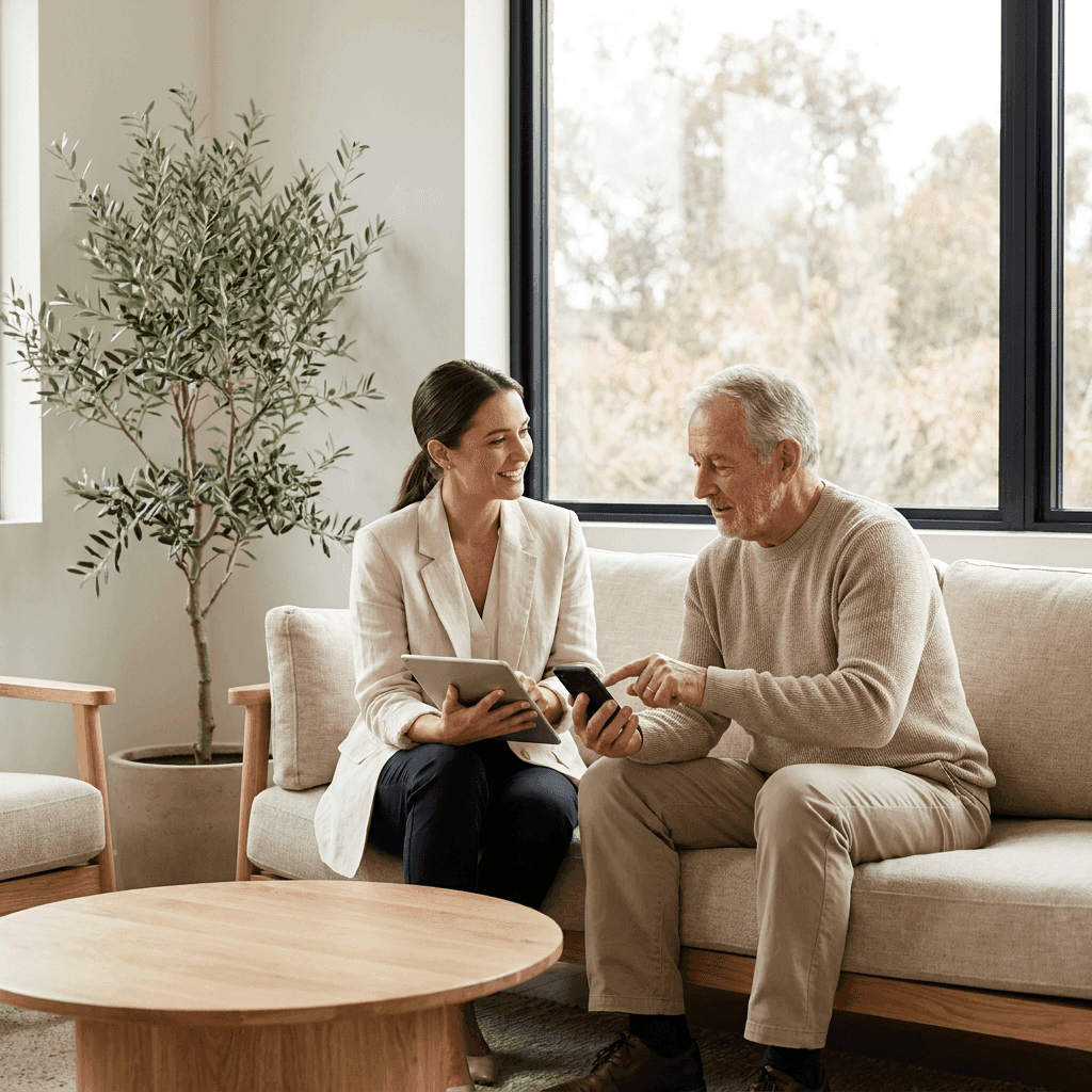 A patient and doctor navigate OhMD texting. 