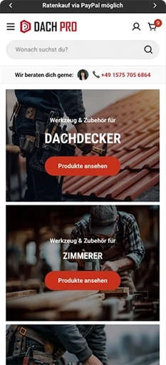 Screenshot von einem Shopify D2C Brand