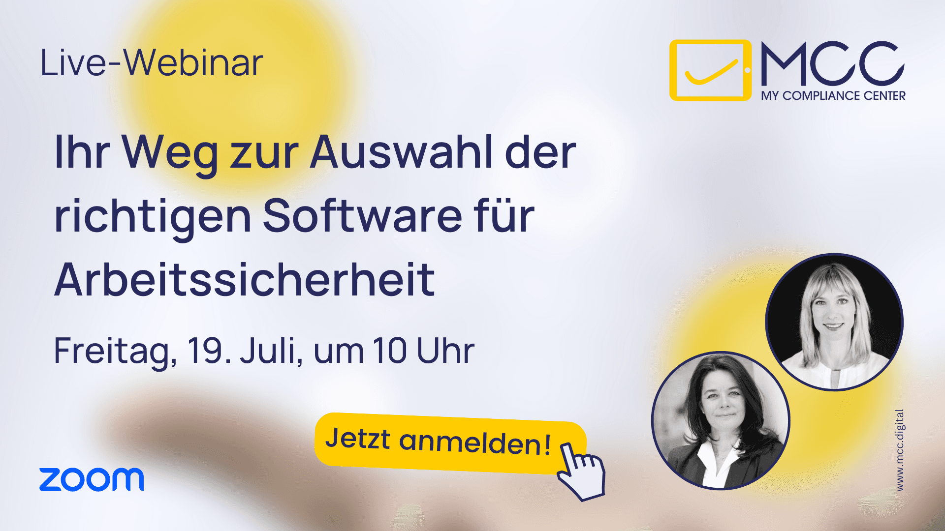 Webinar - Ihr Weg zur Auswahl der richtigen Software für Arbeitssicherheit - 19. Juli um 10 Uhr