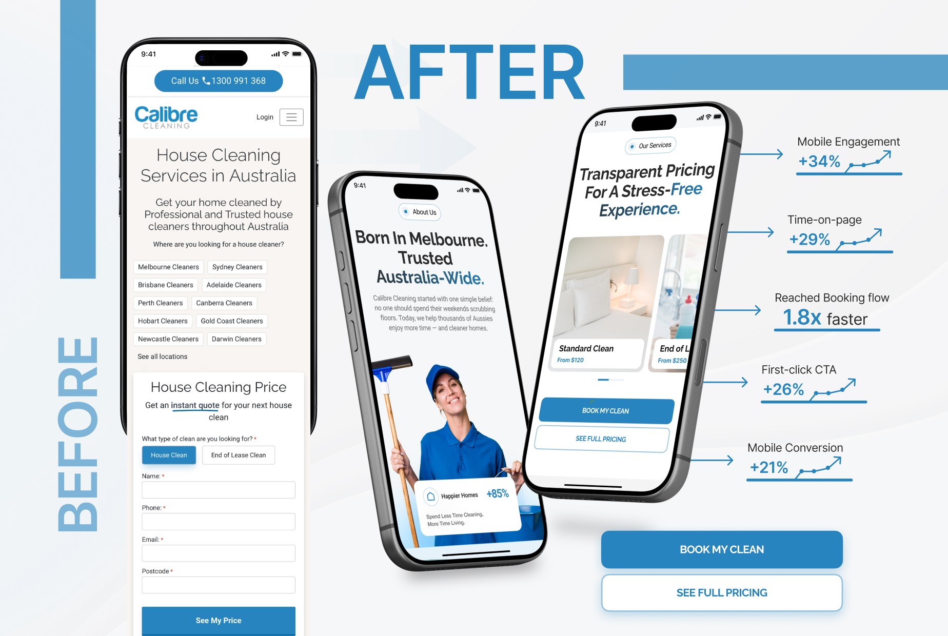 Simplified booking flow reducing customer hesitation