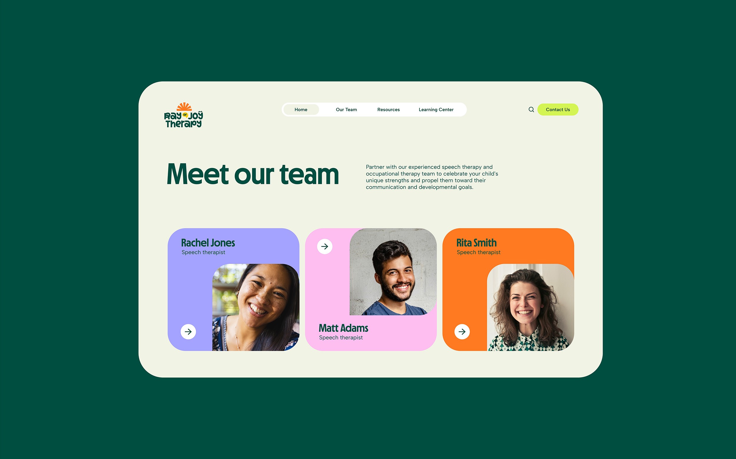 website section meet the team