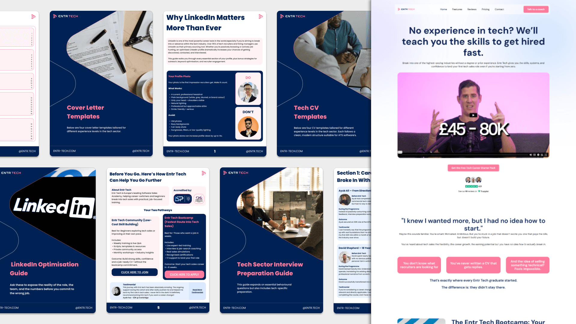 Entr Tech Lead Magnets and landing page