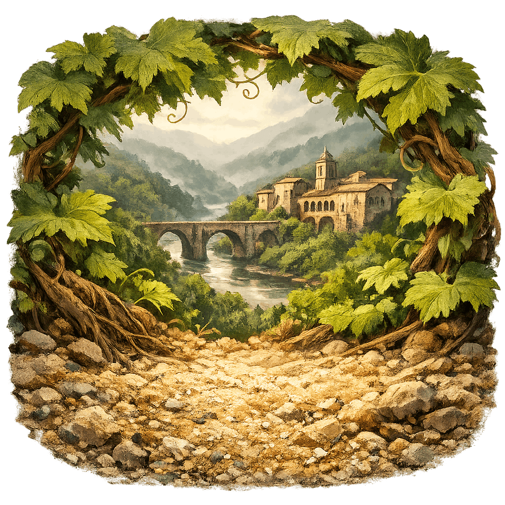 Detailed graphic of the Ribeiro wine region.