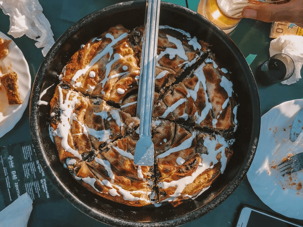 Homemade Bosnian mountain lunch